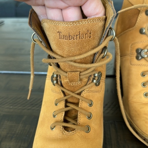 Timberland Glancy Field Ankle Boots 3.5” Heels Leather Lace Up in Wheat Nubuck - Picture 9 of 16